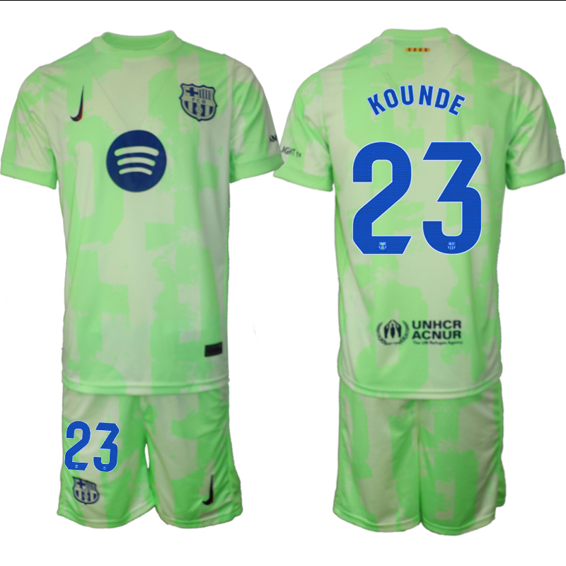 Men 2024-2025 Club Barcelona away Green #23 Soccer Jersey